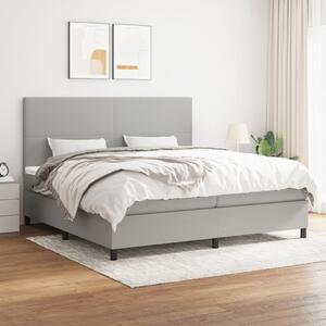 Box spring postel s matrací světle šedá 200 x 200 cm textil 3141641