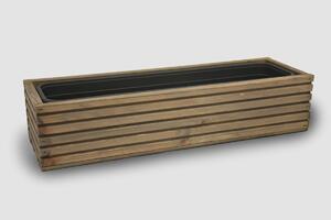 Vingo Dřevěný truhlík s plastovou vložkou - šedý Rozměry (cm): 44 x 20, v. 14