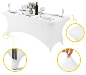 ModernHOME Univerzální ubrus na cateringový stůl 180 cm bílý elastický