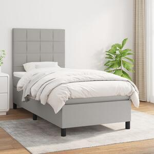 Box spring postel s matrací světle šedá 80 x 200 cm textil 3141729