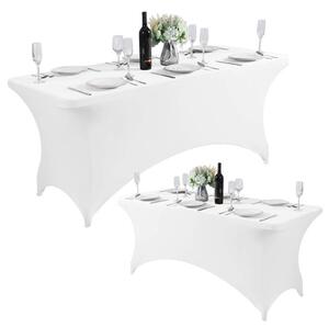 ModernHOME Univerzální ubrus na cateringový stůl 180 cm bílý elastický