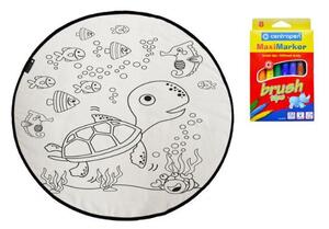 Kobercové omalovánky – Turtle with friends Kruh Ø 130 cm