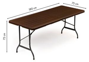 ModernHOME Zahradní banketový stůl skládací 180cm, dekor dřeva MZK-180 BROWN
