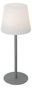 Stolní lampa šedá dobíjecí vč. LED a stmívače IP54 - Jude