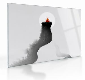 Skleněný obraz - Meditace na vrcholu (70x50 cm)
