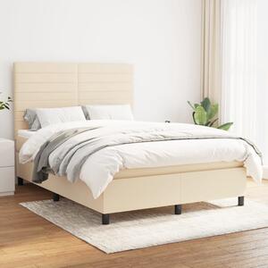 Box spring postel s matrací krémová 140x190 cm textil 3141854