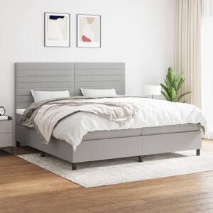 Box spring postel s matrací světle šedá 200 x 200 cm textil 3141881