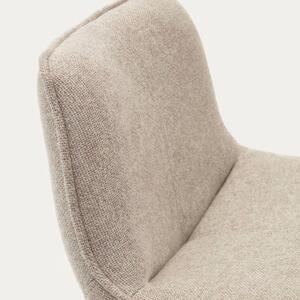 Béžová čalouněná barová židle Kave Home Zenda 64-86 cm