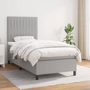 Box spring postel s matrací světle šedá 80 x 200 cm textil 3141889
