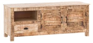 Masivní TV stolek Caribou z mangového dřeva, lakovaný, přírodní barva – 150×50×60 cm