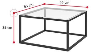Konferenční stolek MERALA, 65x35x65, sklo/černá