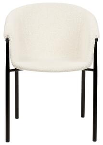 Buklé Jídelní židle Sada 2 ks Krémově bílá AMES