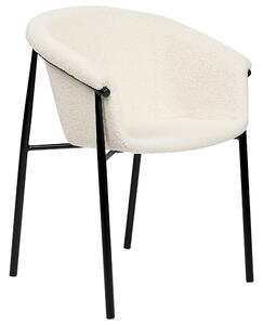 Buklé Jídelní židle Sada 2 ks Krémově bílá AMES