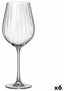 4240 Sklenka na víno Bohemia Crystal Optic Transparentní 650 ml 6 kusů