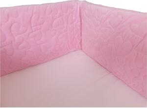 Bello ochranný mantinel Velvet Růžový velikost mantinelu: 360cm dookola - 60x120cm