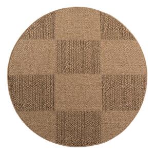 Hnědý kulatý vnitřní a venkovní koberec ø 80 cm Timber 1405 – Ayyildiz Carpets