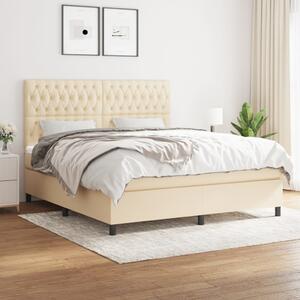 Box spring postel s matrací krémová 180x200 cm textil 3142038