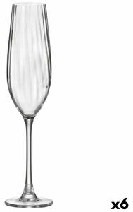 4240 Sklenka na šampaňské Bohemia Crystal Optic Transparentní Sklo 260 ml (6 kusů)