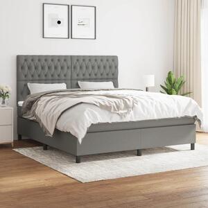 Box spring postel s matrací tmavě šedá 180x200 cm textil 3142034