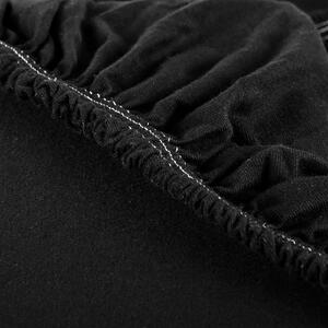 Prostěradlo černé jersey EMI: Prostěradlo prodloužené 90(100)x220