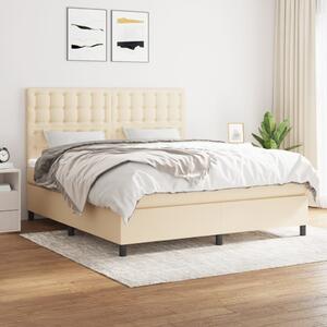 Box spring postel s matrací krémová 160x200 cm textil 3142110