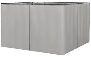 Outsunny Sada bočních stěn 4-dílná pro pavilon 3x3m s háčky 302 x 205 cm Voděodolná Stálá Zimní boční stěna pro zahradní pavilon Světle šedá | Aosom