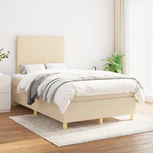 Box spring postel s matrací krémová 120x200 cm textil 3142166