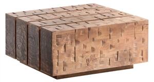 Masivní konferenční stolek Otara z mangového dřeva, lakovaný, hnědý – 70×70×35 cm