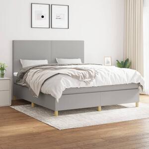 Box spring postel s matrací světle šedá 160 x 200 cm textil 3142185
