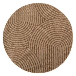 Hnědý kulatý vnitřní a venkovní koberec ø 120 cm Timber 1401 – Ayyildiz Carpets