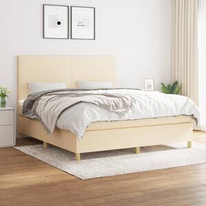 Box spring postel s matrací krémová 180x200 cm textil 3142198