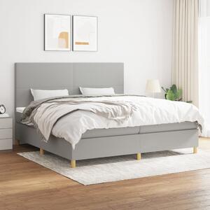 Box spring postel s matrací světle šedá 200 x 200 cm textil 3142201