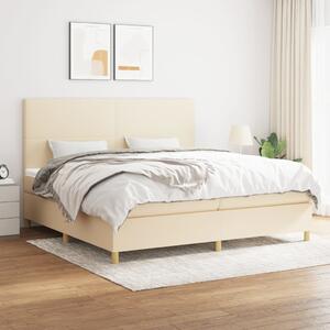 Box spring postel s matrací krémová 200x200 cm textil 3142206