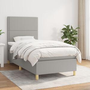 Box spring postel s matrací světle šedá 90x190 cm textil 3142217
