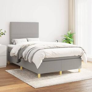 Box spring postel s matrací světle šedá 120 x 200 cm textil 3142241