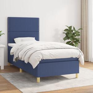 Box spring postel s matrací modrá 100 x 200 cm textil 3142239