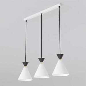 Závěsné svítidlo KLEVER 3 – bílé / černé, 3× E14, šířka 71 cm