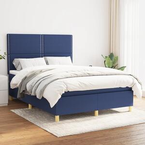 Box spring postel s matrací modrá 140x190 cm textil 3142255