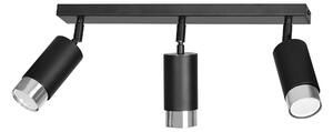 Stropní svítidlo HIRO 3 – černé / chromové, 3× GU10, šířka 62 cm