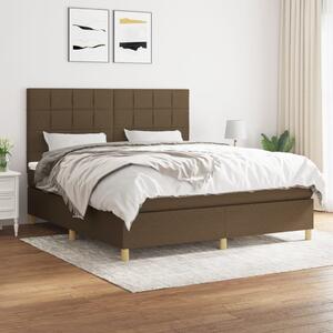 Box spring postel s matrací tmavě hnědá 160x200 cm textil 3142348