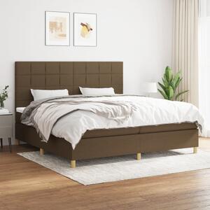 Box spring postel s matrací tmavě hnědá 200x200 cm textil 3142364