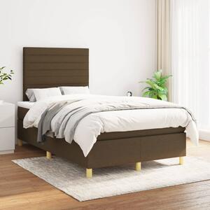 Box spring postel s matrací tmavě hnědá 120x200 cm textil 3142404