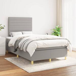 Box spring postel s matrací světle šedá 120 x 200 cm textil 3142401
