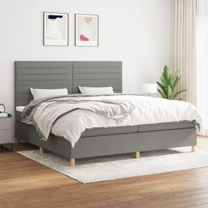 Box spring postel s matrací tmavě šedá 200x200 cm textil 3142442
