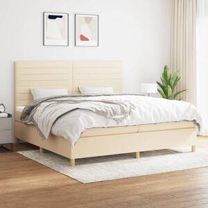 Box spring postel s matrací krémová 200x200 cm textil 3142446