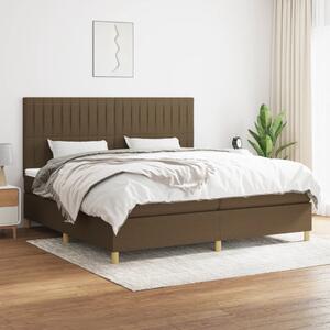 Box spring postel s matrací tmavě hnědá 200x200 cm textil 3142524