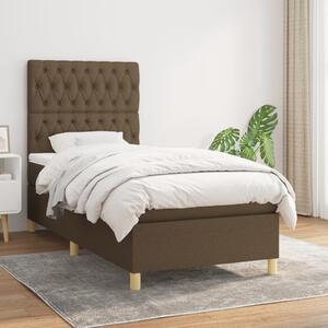 Box spring postel s matrací tmavě hnědá 90x190 cm textil 3142540