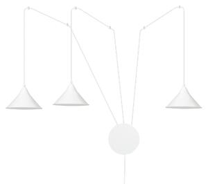 Závěsné svítidlo ABRAMO 3 – bílé, 3× E27, šířka 400 cm