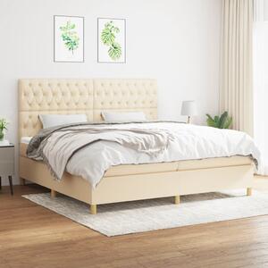 Box spring postel s matrací krémová 200x200 cm textil 3142606