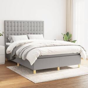 Box spring postel s matrací světle šedá 140 x 200 cm textil 3142657
